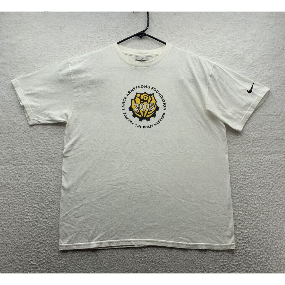 Nike 2005 Lance Armstrong Adults Small S Ride For Roses Silver‎ Tag Live Strong